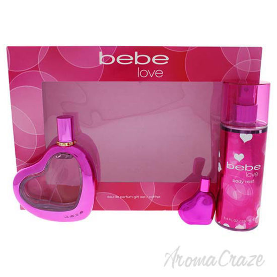 Bebe Love by Bebe for Women - 3 Pc Gift Set 3.4oz EDP Spray,