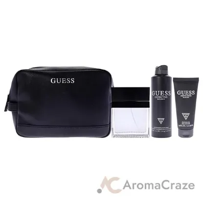 Picture of Seductive Homme by Guess for Men - 4 Pc Gift Set 3.4oz EDT Spray, 6oz Deodorant Body Spray, 3.4oz Shower Gel, Pouch