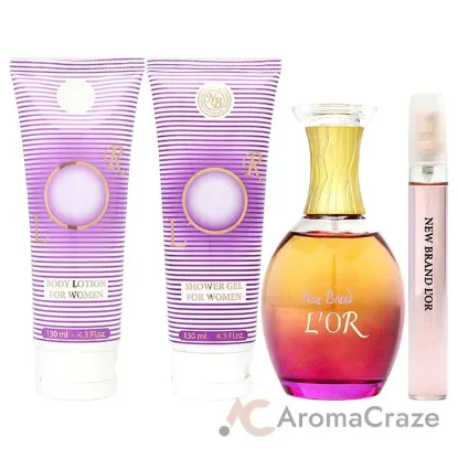 Picture of Lor by New Brand for Women - 4 Pc Gift Set 3.3oz EDP Spray, 0.5oz EDP Spray, 4.3oz Shower Gel, 4.3oz Body Lotion