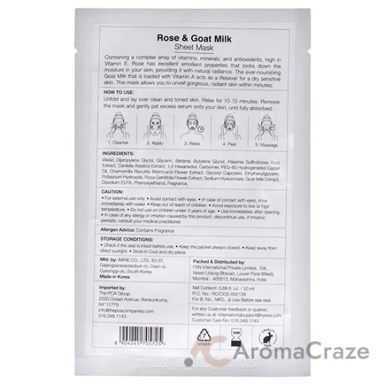 Picture of Skin Secrets Sheet Mask - Rose and Goat Milk by Nykaa Naturals for Women - 1 Pc Mask