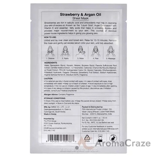 Picture of Skin Secrets Sheet Mask - Strawberry and Argan Oil by Nykaa Naturals for Women - 1 Pc Mask