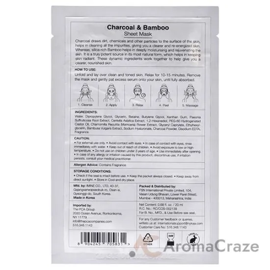 Picture of Skin Secrets Sheet Mask - Charcoal and Bamboo by Nykaa Naturals for Women - 1 Pc Mask