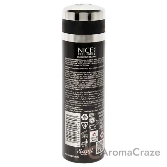 Picture of Nice Feelings Black by Sapil for Men - 6.76 oz Deodorant Spray