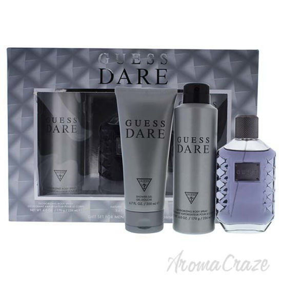 Guess Dare by Guess for Men - 3 Pc Gift Set 3.4oz EDT Spray,