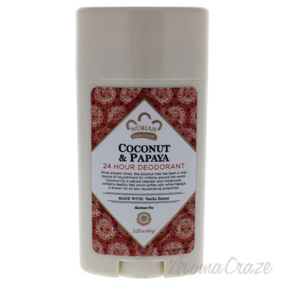 Coconut and Papaya 24 Hour Deodorant by Nubian Heritage for 