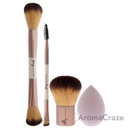 Picture of Sassy Brush Kit by Savannah Chrisley for Women - 5 Pc Multi-Purpose Fase Brush - F04, Kabuki Brush - F05, Precision Eye and Brow Brush - E04, Blending Sponge, Bag