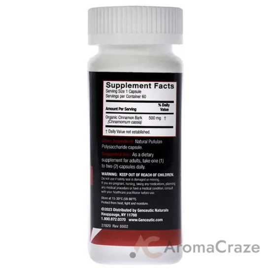 Picture of Organic Cinnamon - 500mg by Natures Answer for Unisex - 60 Count Capsules