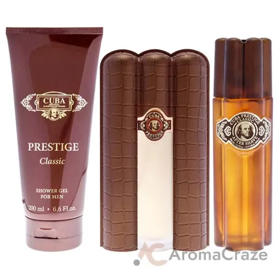 Picture of Cuba Prestige Classic by Cuba for Men - 3 Pc Gift Set 3oz EDT Spray, 6.7oz Shower Gel, 3.3oz After Shave
