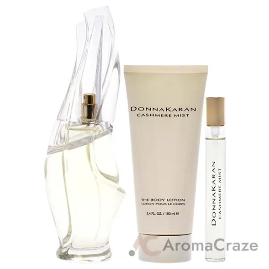 Picture of Cashmere Mist by Donna Karan for Women - 3 Pc Gift Set 3.4oz EDP Spray, 0.34oz EDP Spray, 3.4oz Body Lotion