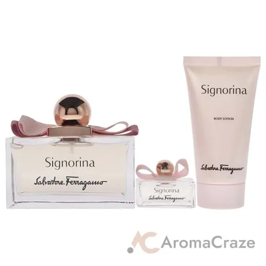 Picture of Signorina by Salvatore Ferragamo for Women - 3 Pc Gift Set 3.4oz EDP Spray, 0.17oz EDP Spray, 1.7oz Body Lotion
