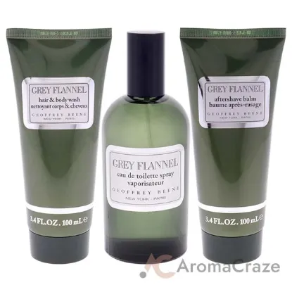 Picture of Grey Flannel by Geoffrey Beene for Men - 3 Pc Gift Set 4oz EDT Spray, 3.4oz After Shave Balm, 3.4oz Hair and Body Wash