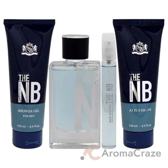 Picture of Prestige The New Brand by New Brand for Men - 4 Pc Gift Set 3.3oz EDT Spray, 0.5oz EDT Spray , 4.4oz Shower Gel, 4.4oz After Shave