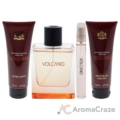 Picture of Prestige Volcano by New Brand for Men - 4 Pc Gift Set 3.3oz EDT Spray, 0.5oz EDT Spray, 4.3oz Shower Gel, 4.3oz After Shave