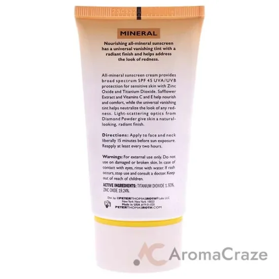 Picture of Max Mineral Tinted Sunscreen SPF 45 by Peter Thomas Roth for Unisex - 1.7 oz Sunscreen (Tester)