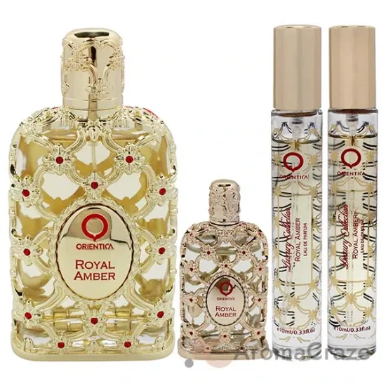 Picture of Royal Amber by Orientica for Women - 4 Pc Gift Set 2.7oz EDP Spray, 2 x 10ml EDP Spray, 7.5ml EDP Spray