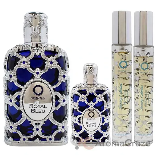Picture of Royal Bleu by Orientica for Unisex - 4 Pc Gift Set 2.7oz EDP Spray, 2 x 10ml EDP Spray, 7.5ml EDP Splash