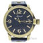 AG1901-08 Gold/Blue Leather Strap Watch by Antoneli for Men 