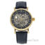 REDS27 Gold/Black Leather Strap Watch by Jean Bellecour for 