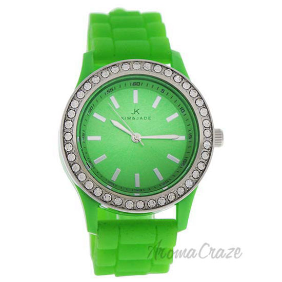 2032L-GN Green Silicone Strap Watch by Kim and Jade for Wome