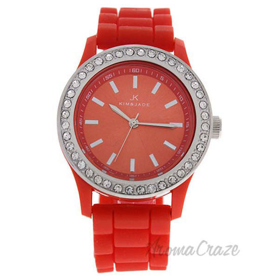 2032L-R Orange Silicone Strap Watch by Kim and Jade for Wome