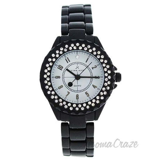 2033L-BW Black Stainless Steel Bracelet Watch by Kim and Jad