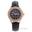 2033L-GPBLBL Rose Gold/Black Leather Strap Watch by Kim and 