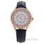 2033L-GPBLW Rose Gold/Black Leather Strap Watch by Kim and J