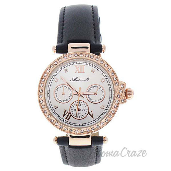 AL0519-08 Rose Gold /Black Leather Strap Watch by Antoneli f