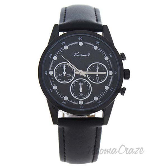 AL5300-03 Black Leather Strap Watch by Antoneli for Women - 