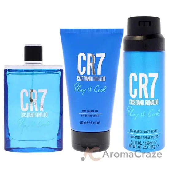 Picture of Play It Cool by Cristiano Ronaldo for Men - 3 Pc Gift Set 3.4oz EDT Spray, 5.1oz Shower Gel, 4.1oz Body Spray