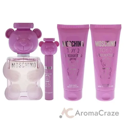 Picture of Moschino Toy 2 Bubble Gum by Moschino for Women - 4 Pc Gift Set 3.4oz EDT Spray, 0.3oz EDT Spray, 3.4oz Body Lotion, 3.4oz Bath and Shower Gel