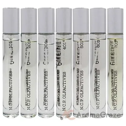 Picture of Seven Facets by NCP for Unisex - 7 x 10 ml 101 Clementine and Violet flower EDP Spray, 201 Apple and Driftwood EDP Spray, 301 Jasmine and Sandalwood EDP Spray, 401 Lavender and Juniper EDP Spray, 501 Iris and Vanilla EDP Spray, 601 Amber and Gaiacwood EDP Spray, 701 Leather and Vetiver EDP Spray