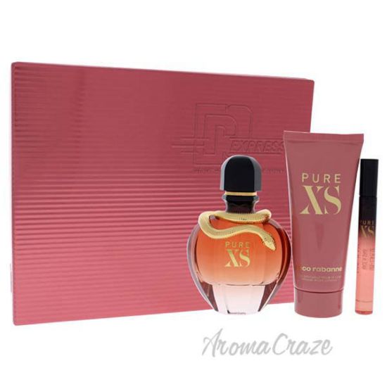 Pure XS by Paco Rabanne for Women - 3 Pc Gift Set 2.7oz EDP 