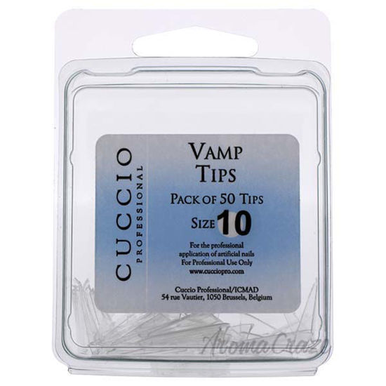Vamp Tips - 10 by Cuccio Pro for Women - 50 Pc Acrylic Nails