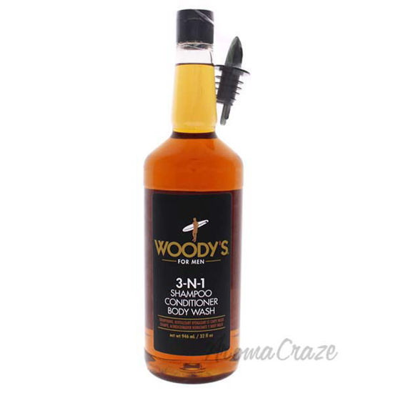 3-In-1 Shampoo Conditioner and Body Wash by Woodys for Men -