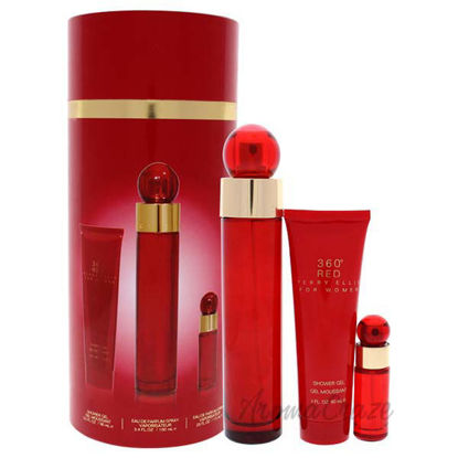 360 Red by Perry Ellis for Women - 3 Pc Gift Set 3.4oz EDP S