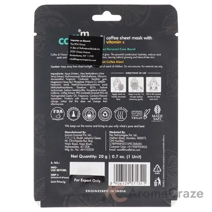 Picture of Coffee Sheet Mask with Vitamin C by mCaffeine for Unisex - 0.7 oz Mask