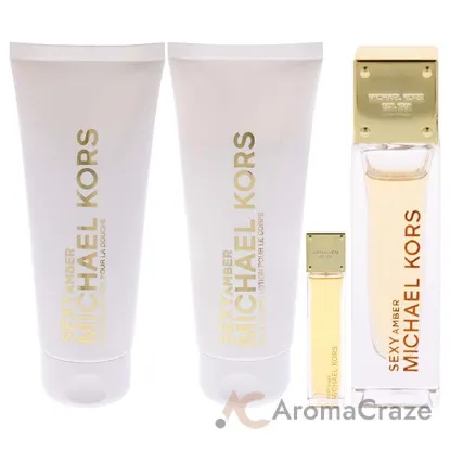 Picture of Sexy Amber by Michael Kors for Women - 4 Pc Gift Set 3.4oz EDP Spray, 0.17oz EDP Splash (Mini), 3.4oz Body Lotion, 3.4oz Shower Gel