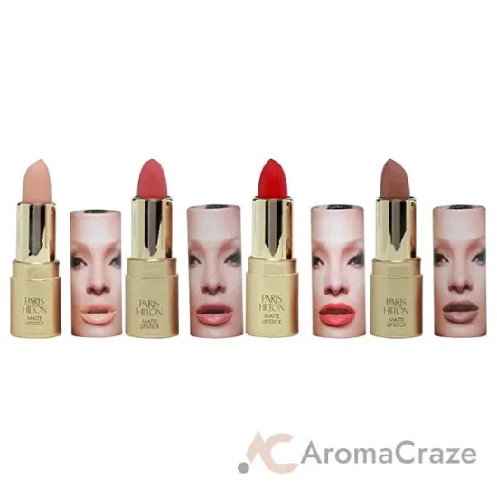 Picture of Matte Lipstick Collection by Paris Hilton Cosmetics for Women - 4 Pc 0.12oz Bombshell Matte Lipstick, 0.12oz Brave Matte Lipstick, 0.12oz First Love Matte Lipstick, 0.12oz Diva Matte Lipstick