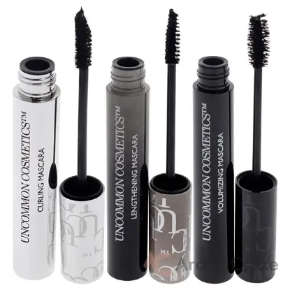Picture of Best Of Lashes Mascara Collection Set by Uncommon Cosmetics for Women - 3 Pc 0.27oz Lengthening Mascara, 0.27oz Volumizing Mascara, 0.27oz Curling Mascara