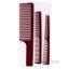Barberology Comb Set - Red by BaBylissPRO for Unisex - 3 Pc 
