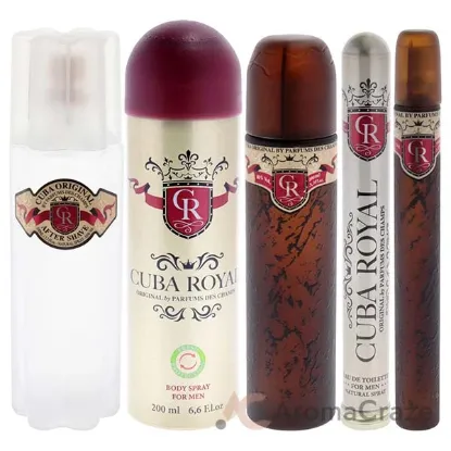 Picture of Cuba Royal by Cuba for Men - 4 Pc Gift Set 3.3oz EDT Spray, 1.17oz EDT Spray, 6.6oz Body Spray, 3.3oz After Shave, Buckett