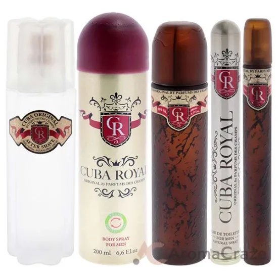 Picture of Cuba Royal by Cuba for Men - 4 Pc Gift Set 3.3oz EDT Spray, 1.17oz EDT Spray, 6.6oz Body Spray, 3.3oz After Shave, Buckett