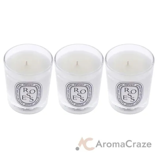 Picture of Mini Candle Set by Diptyque for Unisex - 3 Pc 2.3oz Candle - Baies, 2.3oz Candle - Figuier, 2.3oz Candle - Rose