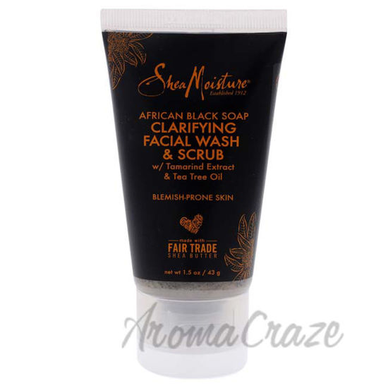 Picture of African Black Soap Clarifying Facial Wash and Scrub by Shea Moisture for Unisex - 1.5 oz