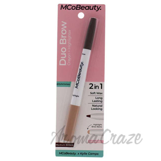 Picture of Duo Brow Crayon Plus Highlighter - Medium-Brown by MCoBeauty for Women - 0.02 oz
