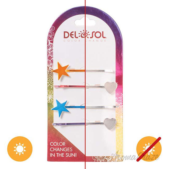 Picture of Color-Changing Hair Pins - Hearts and Stars by DelSol for Women - 1 Pc