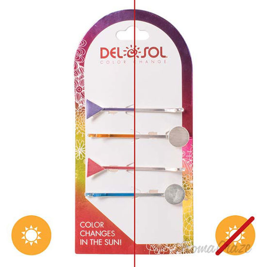 Picture of Color-Changing Hair Pins - Triangles and Circles by DelSol for Women - 1 Pc