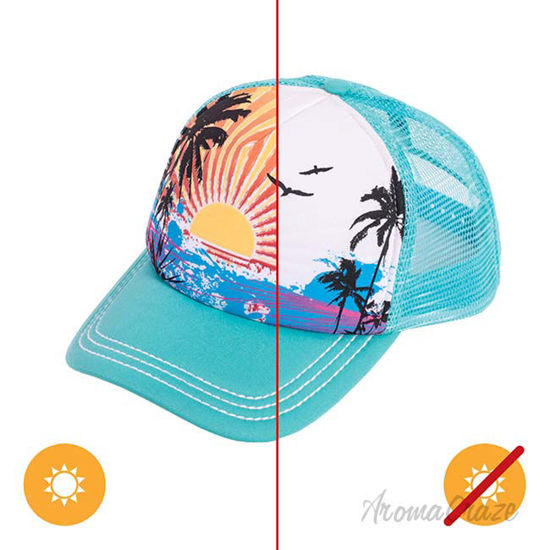 Picture of Color-Changing Trucker Hat - Palm Sunrise by DelSol for Unisex - 1 Pc
