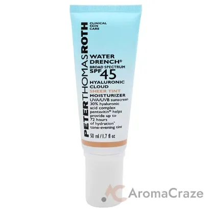 Picture of Water Drench Hyaluronic Cloud Sheer Tint Moisturizer SPF 45 by Peter Thomas Roth for Women - 1.7 oz Moisturizer